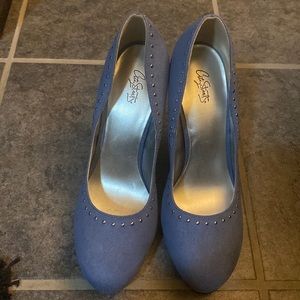 Blue with Silver accents Heels - City Streets - Size 8.5